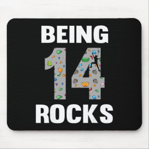 Tapis De Souris Grimpeur de 14 ans Rock Climber Anniversaire 14e g