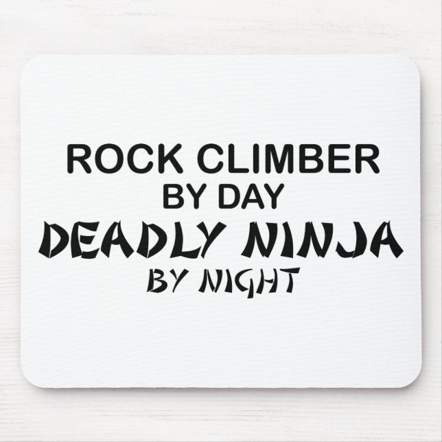 Tapis De Souris Grimpeur de roche Ninja mortel par nuit (Devant)