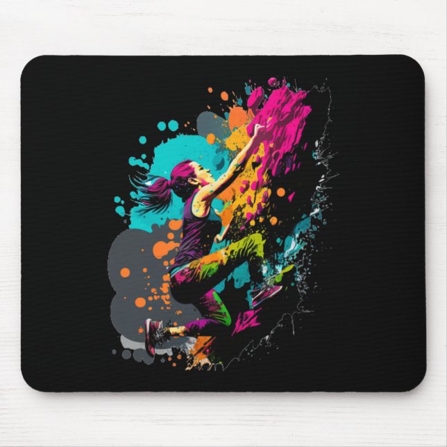 Tapis De Souris Grimpeur Intérieur Escalade de Mur Bouldering Clim (Devant)