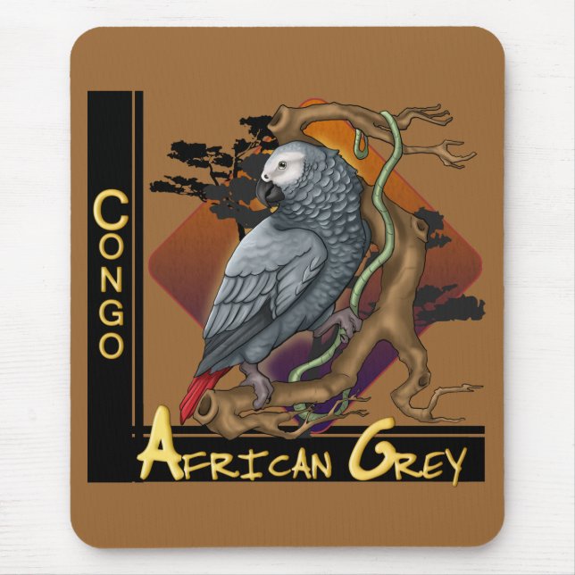 Tapis De Souris Gris africain Mousepad du Congo (Devant)