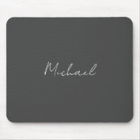 Gris blanc manuscrit minimaliste Votre nom