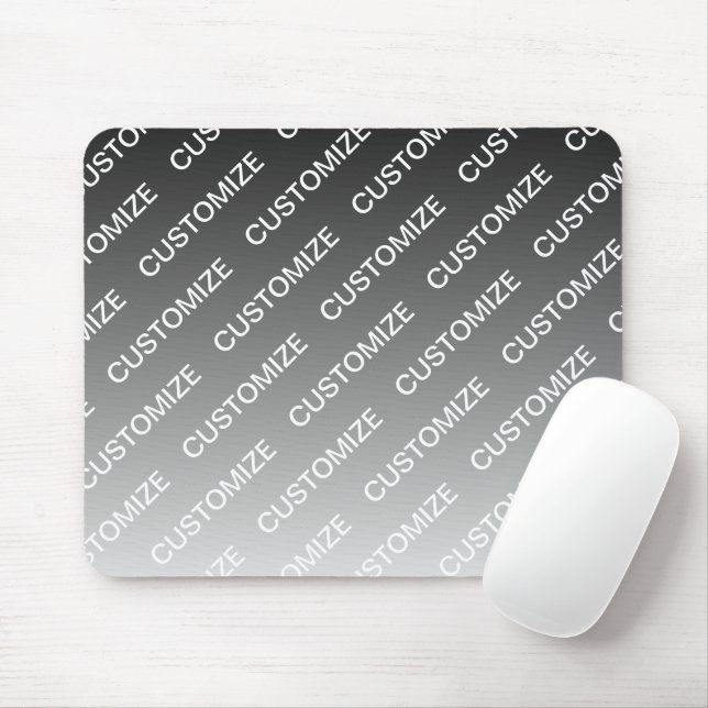 Tapis De Souris Gris (couleur changeable) Ombre & Motif de texte (Avec souris)