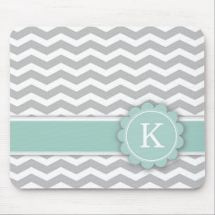 Tapis De Souris Gris en bon état Chevron de monogramme de la