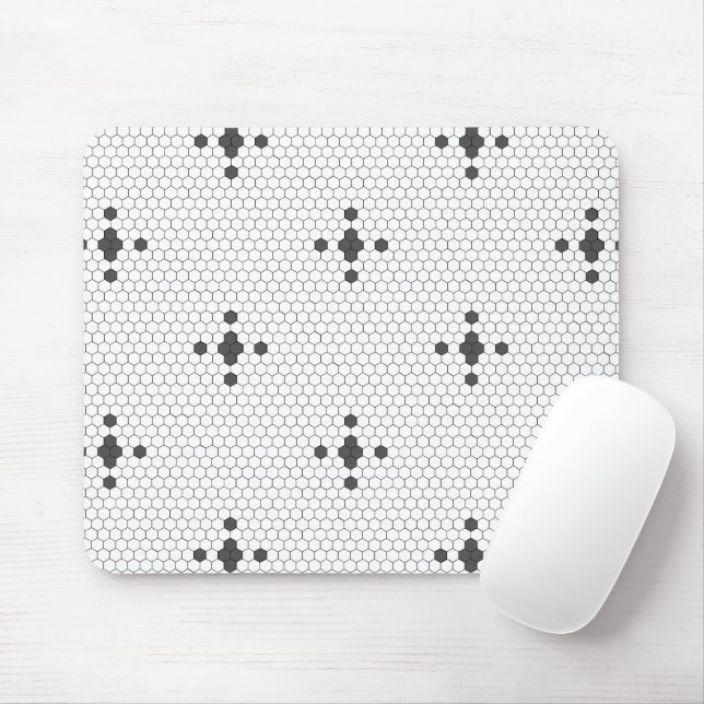 Tapis De Souris Gris étoile 4 pointes Faux Penny Tile Hexagon Tile (Avec souris)