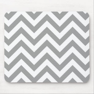 Tapis De Souris Gris foncé Blanc Grand Motif Chevron ZigZag