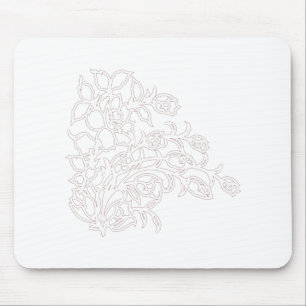 Tapis De Souris Gris pâle, Lait Blanc, design floral