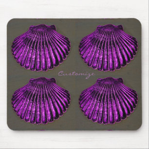 Tapis De Souris gris pourpre Thunder_Cove de coquilles de feston