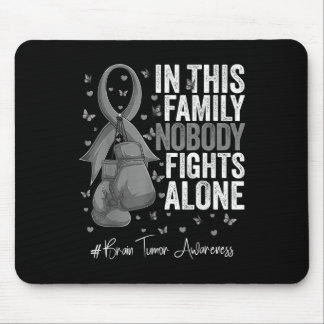 Tapis De Souris Gris Ribbon Survivant Fighter Cerveau Tumeur Sensi