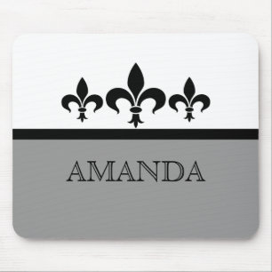 Tapis De Souris Gris Swanky Fleur De Lis Mousepad