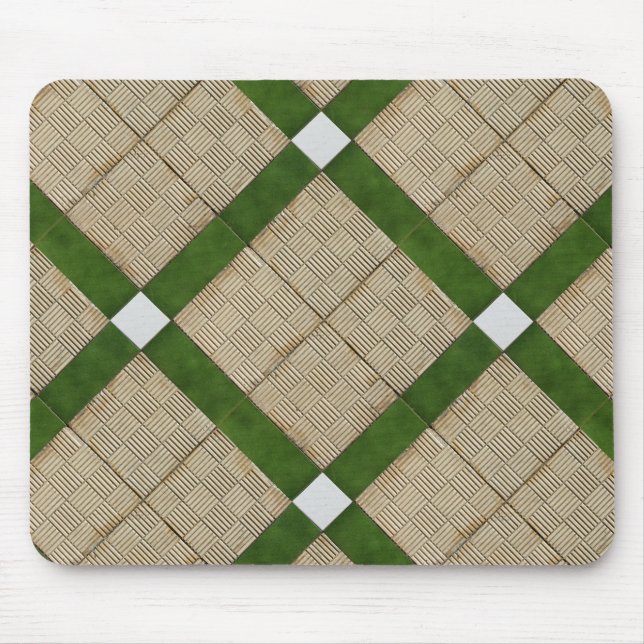 Tapis De Souris Gris vert diagonal en céramique de tuiles en béton (Devant)