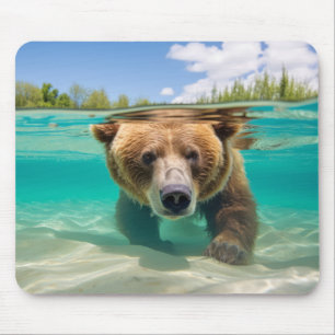 Tapis De Souris Grizzly Oear Animal Amusement Nature Jouer