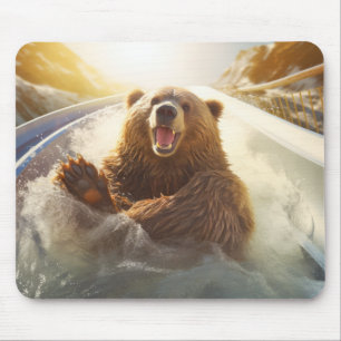 Tapis De Souris Grizzly Oear Animal Fun Water Slide Happy Time