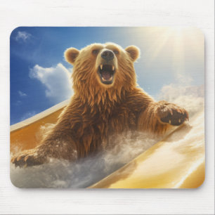 Tapis De Souris Grizzly Oear Animal Fun Water Slide Happy Time