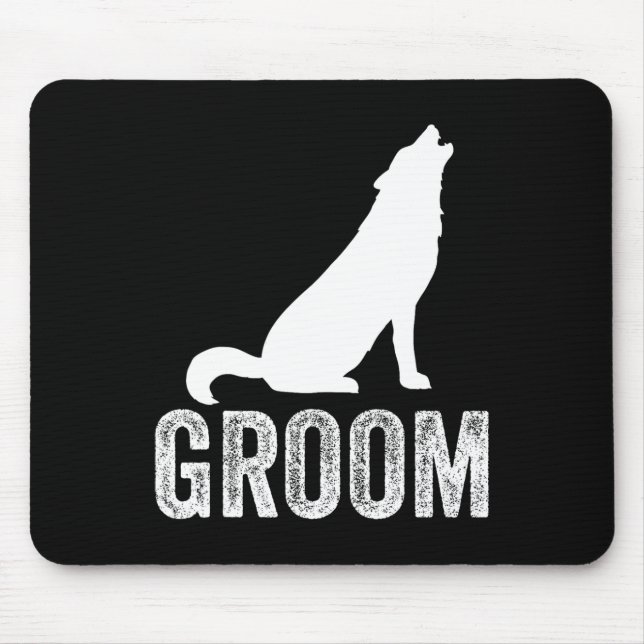 Tapis De Souris Grooms Wolf Bachelor Mariage Groomsmen Team Party (Devant)