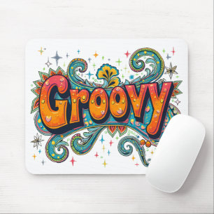 Tapis De Souris Groovy Art Psychédélique Rétro Funky des Années 70