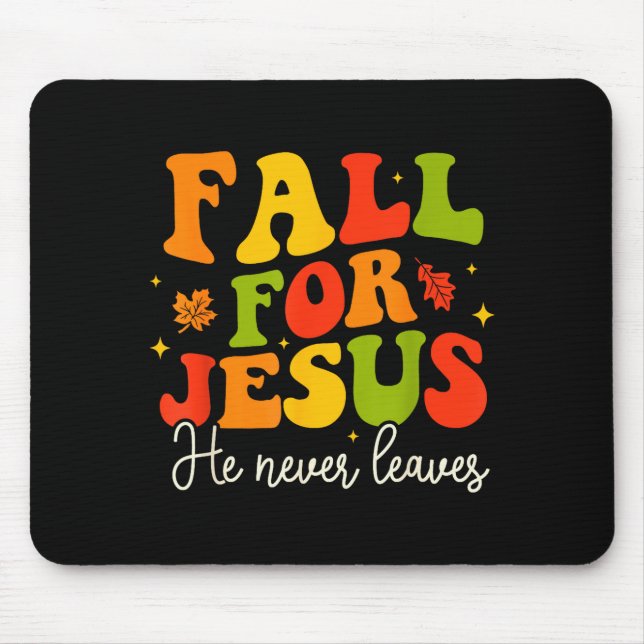 Tapis De Souris Groovy Christian Sayings Halloween Fall For Jesus  (Devant)