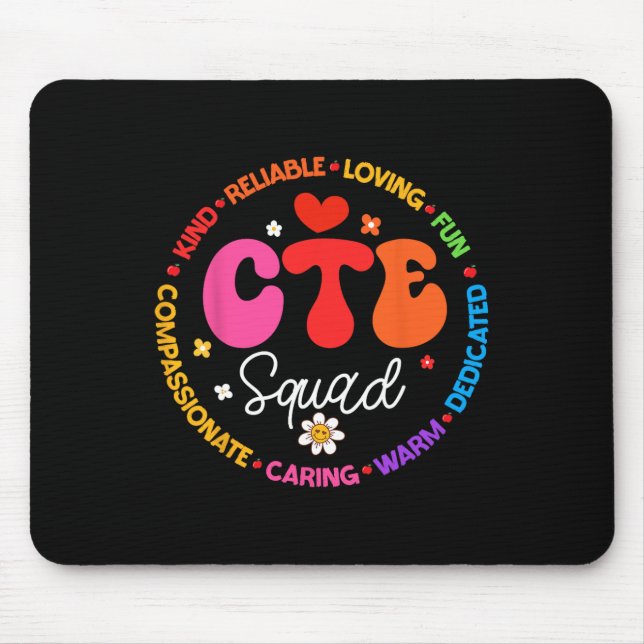 Tapis De Souris Groovy Cte Squad Prof Retour à l'école Enseignants (Devant)