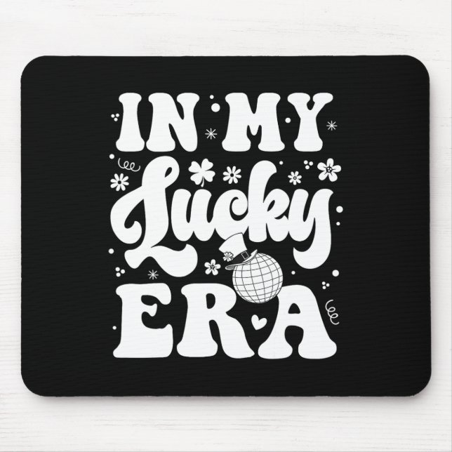 Tapis De Souris Groovy Dans Mon Ère Chanceuse St Patricks Paddy Da (Devant)