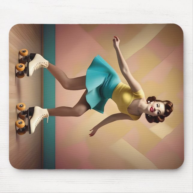 Tapis De Souris "Groovy Glide : Rythmes Rétro sur Roues de Planche (Devant)
