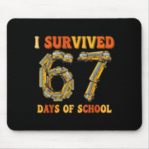 Tapis De Souris Groovy j'ai survécu 67 jours d'école drôle 67 mème