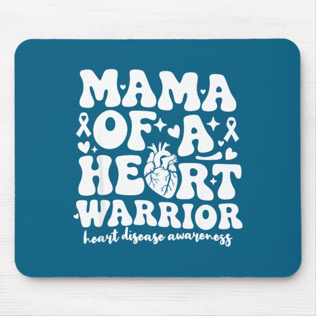 Tapis De Souris Groovy Mama Of A Heart Warrior Chd Awareness Heart (Devant)