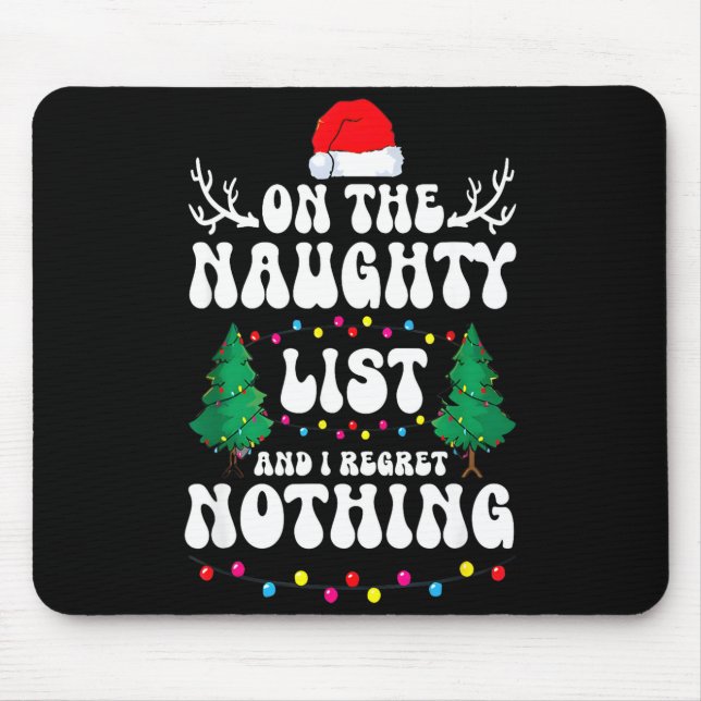 Tapis De Souris Groovy Naughty List Christmas Xmas Santa Mens Wome (Devant)