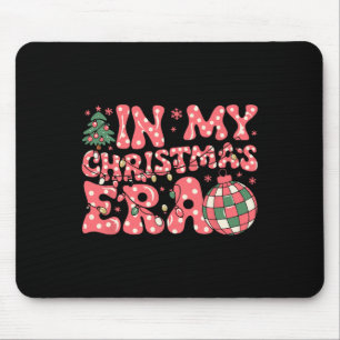 Tapis De Souris Groovy Rose Dans Mon Ère De Noël Joyeux Et Lumineu