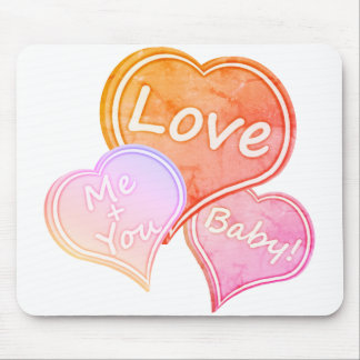 Tapis De Souris Gros amoureux/beaucoup d'amour/amour/coeur rose