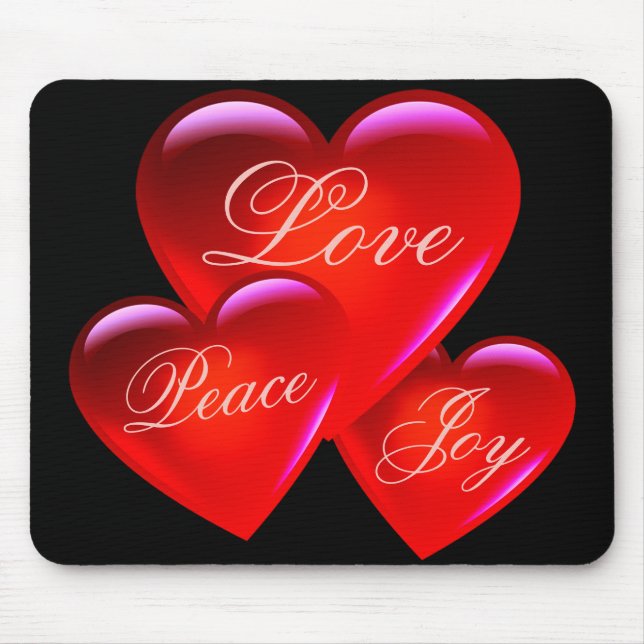 Tapis De Souris Gros coeur d'amour rouge/beaucoup d'amour/rose de  (Devant)