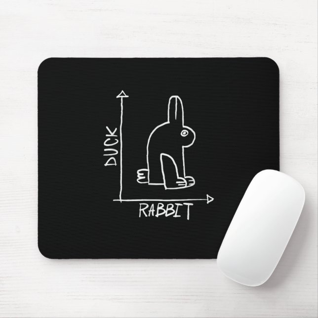 Tapis De Souris Gros lapin ou canard, diptyque animal sauvage (Avec souris)