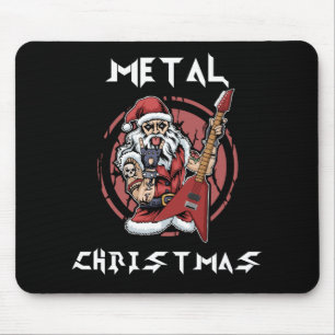 Tapis De Souris Gros métal Noël Père Noël Rock Horns Metalhead