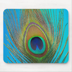 Tapis De Souris Gros plan de plume de paon