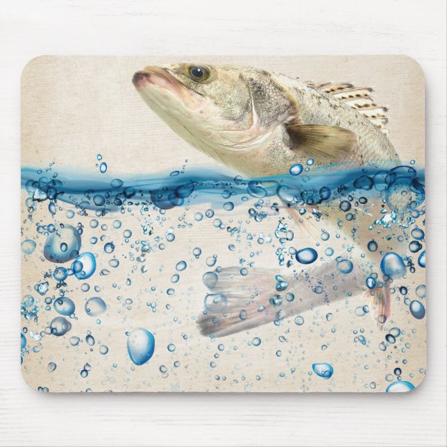 Tapis De Souris gros poisson sautant hors de l'eau (Devant)