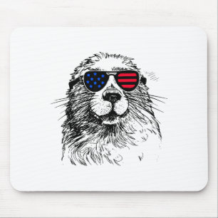 Tapis De Souris Groundhog 4 juillet Amérique Drapeau Usa pour femm