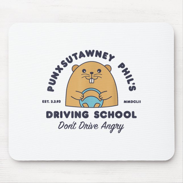 Tapis De Souris Groundhog Driving School Funny Men Women Retro Rod (Devant)
