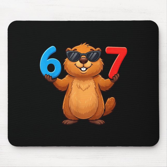 Tapis De Souris Groundhog Six Seven Drip 67 Meme Funny 6-7 Groundh (Devant)