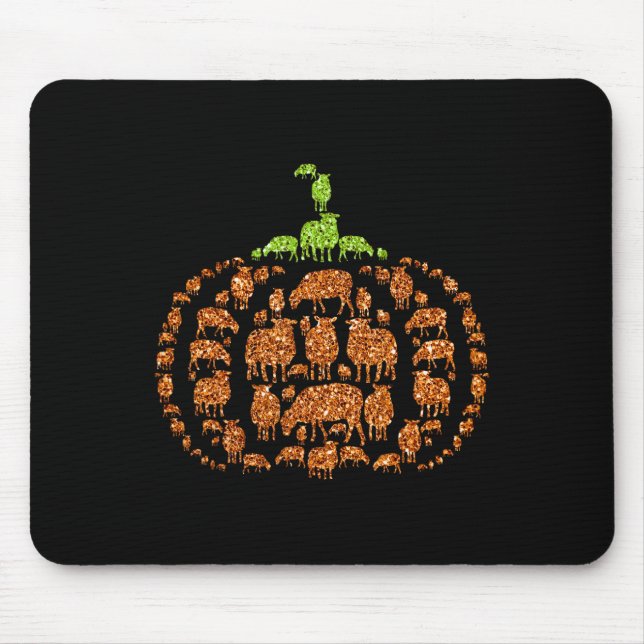 Tapis De Souris Group Sheeps Citrouille forme mûre Halloween Thank (Devant)