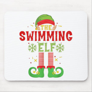 Tapis De Souris Groupe de jumelage famille elfe natation Noël