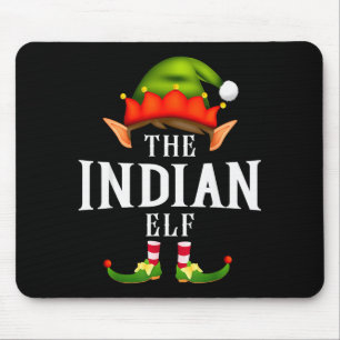 Tapis De Souris Groupe de lutins indiens drôle de fête de Noël en