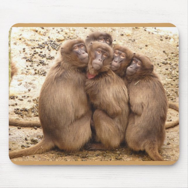 Tapis de souris groupe de singes mignons (Devant)