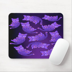 Tapis De Souris Groupe mignon pourpre Neon Kitten