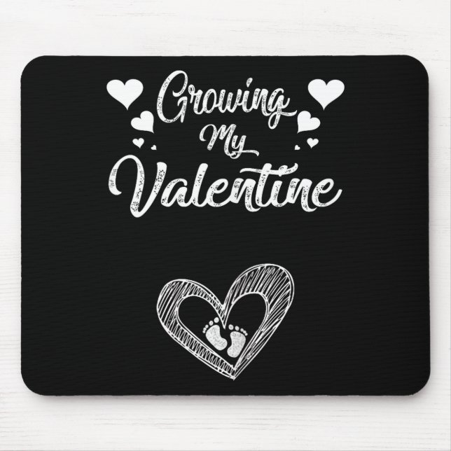 Tapis De Souris Growing My Valentine Pregnancy New Mom Valentines  (Devant)