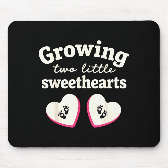 Tapis De Souris Growing Two Little Sweethearts Valentines Pregnanc (Devant)