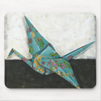 Grue Origami aux motifs floraux