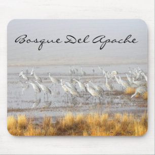Tapis De Souris Grues Sandhill, carte postale Bosque del Apache