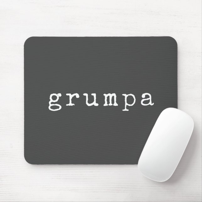 Tapis De Souris Grumpa | Funny Grumpy Grandpa in Black and White (Avec souris)