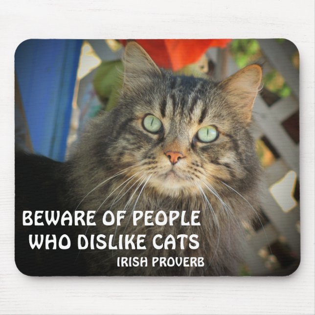 Tapis De Souris Grumpy Angel Cat and Irish proverb Meme (Devant)