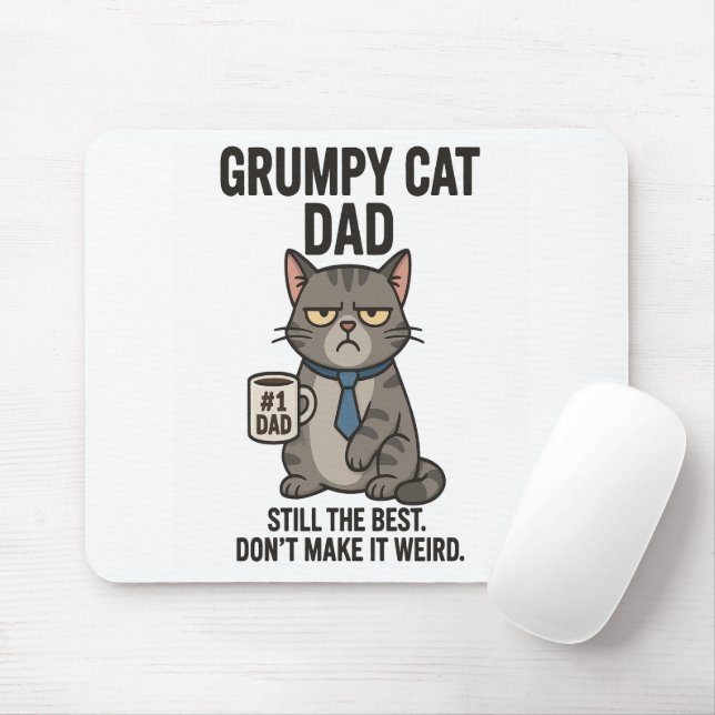 Tapis De Souris Grumpy Chat Papa - Toujours le meilleur (Avec souris)
