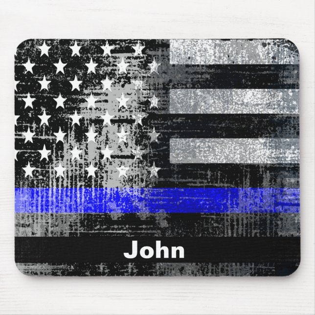 Tapis De Souris Grunge Blue Line Nom Mousepad (Devant)