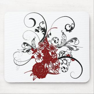 Tapis De Souris Grunge florale rouge de KRW